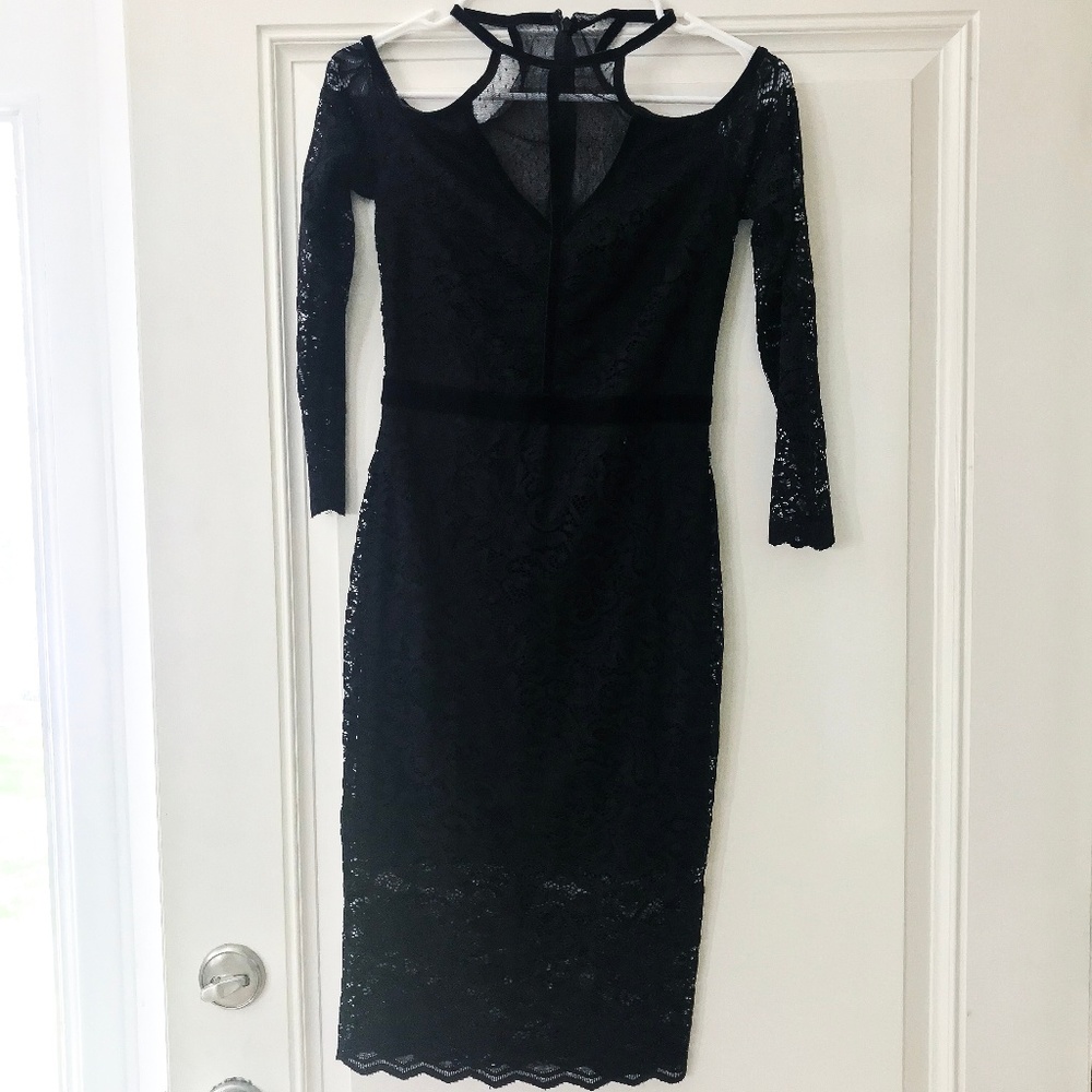 Express Black Lace Sheath Dress - size 0
